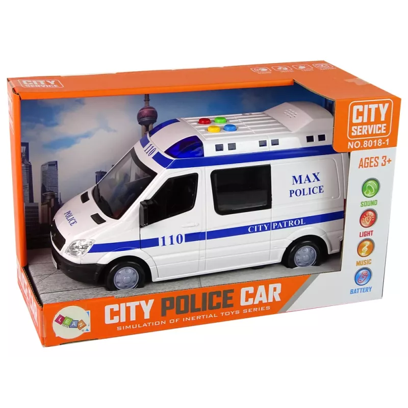 LEAN TOYS Police Car Drive Friction Sounds Light