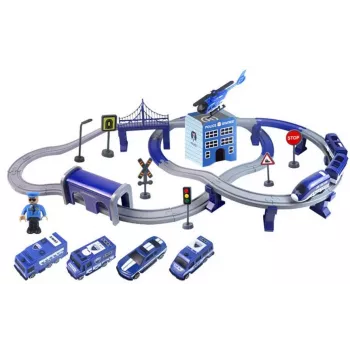 LEAN TOYS Police Town Train Set Blue 203 km/h