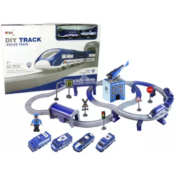 LEAN TOYS Police Town Train Set Blue 203 km/h