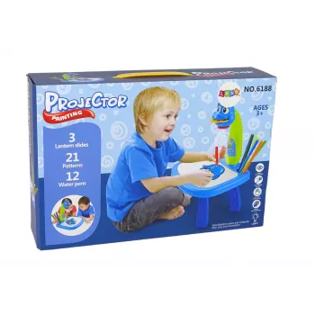 LEAN TOYS Projektorius mokytis piešti – Dinozaurų projektorių stalas