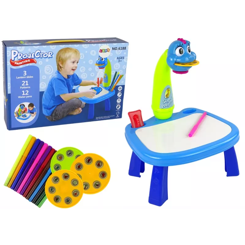 LEAN TOYS Projektorius mokytis piešti – Dinozaurų projektorių stalas