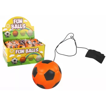 LEAN TOYS PU futbolo kamuolys su Jojo trintuku, 6 cm, oranžinis