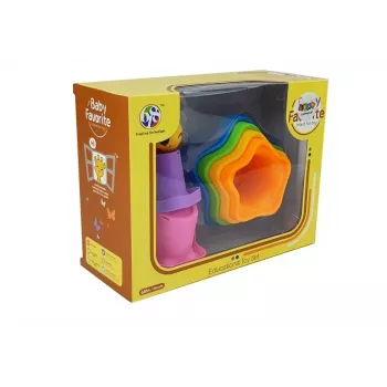 LEAN TOYS Pyramid Cups for Babies Asterisks