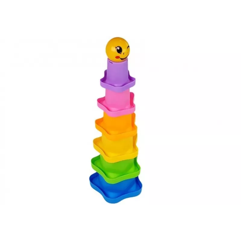LEAN TOYS Pyramid Cups for Babies Asterisks