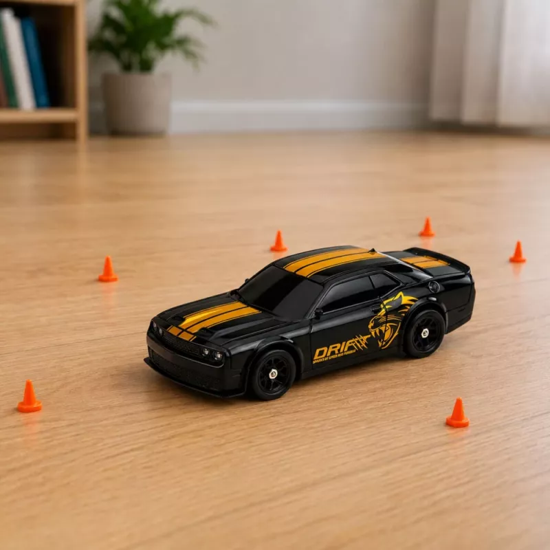 LEAN TOYS RC Drift Sports Car 1:43 4WD keičiamu kėbulu, juoda