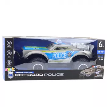 LEAN TOYS RC Off-Road policijos automobilis 1:8 sidabrinis