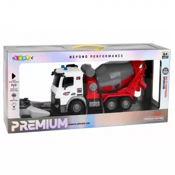 LEAN TOYS RC betono maišyklės sunkvežimis su besisukančia talpa ir žibintais 1:14