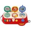 LEAN TOYS Red Sensory Educational Board for Children - 12 Activities Wooden Busy Board