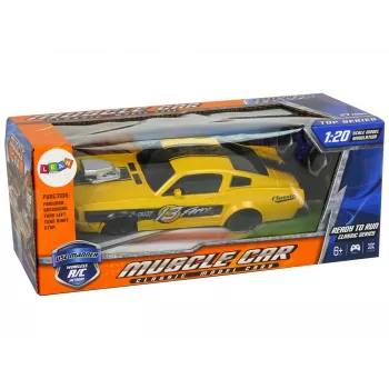 LEAN TOYS Classic 1:20 geltonas sportinis automobilis su pilotu nuotolinio valdymo