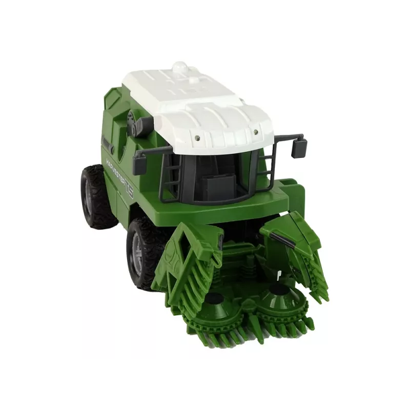 LEAN TOYS nuotoliniu valdymu žemės ūkio kombainas R/C su šviesomis, žalias