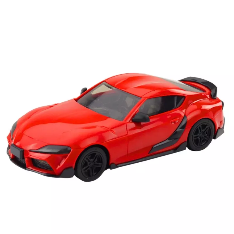LEAN TOYS Automobilių pervežimo komplektas su nuotolinio valdymo vilkiku ir raudonu sportiniu automobiliu, 1:16 (22707)
