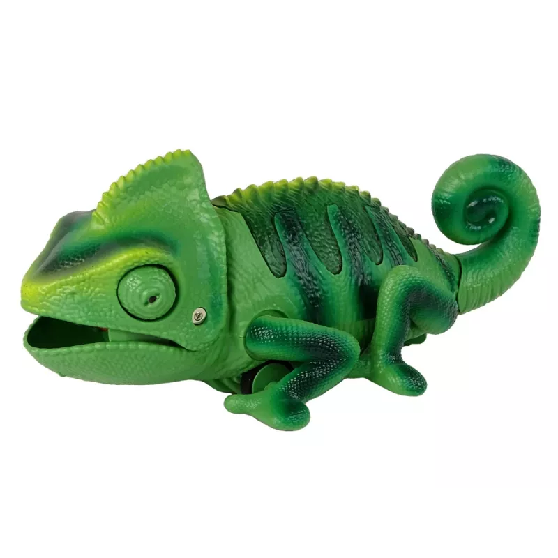 Valdomas chameleonas LEAN TOYS su žalia šviesa, 28 cm