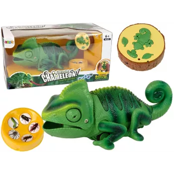 Valdomas chameleonas LEAN TOYS su žalia šviesa, 28 cm