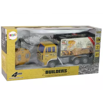 LEAN TOYS nuotolinio valdymo statybinis sunkvežimis 1:24 geltonas