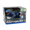 LEAN TOYS nuotolinio valdymo dinozauras Velociraptor su garsu ir riaumojimu, mėlynas