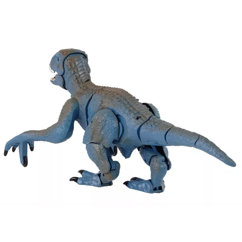 LEAN TOYS nuotolinio valdymo dinozauras Velociraptor su garsu ir riaumojimu, mėlynas