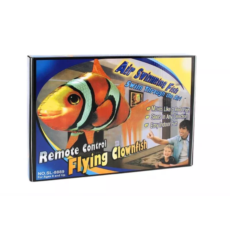 LEAN TOYS Remote Controlled Fish R/C Clownfish Orange Flying Balloon