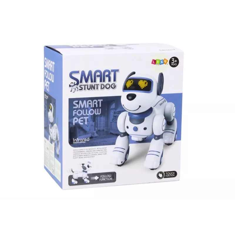 LEAN TOYS nuotolinio valdymo interaktyvus robotas šuo – šoka, dainuoja, programuojamos komandos, mėlynas | DistriNode SA