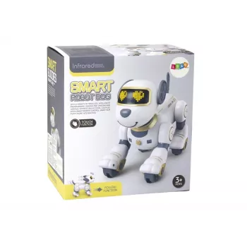 LEAN TOYS nuotolinio valdymo interaktyvus robotas šuo – auksinis, šokantis, programuojamas, įkraunamas