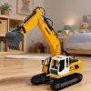 LEAN TOYS nuotolinio valdymo vikšrinis ekskavatorius su šviesomis ir garsu, geltonas, 1:16