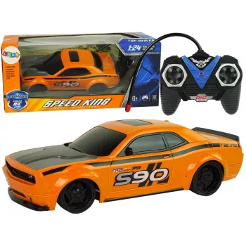 LEAN TOYS nuotoliu valdomas sportinis automobilis 1:24 Racing Orange 27 MHz Pilot