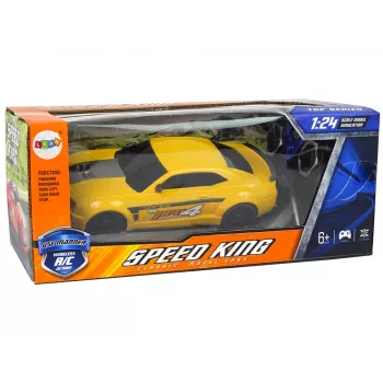 LEAN TOYS nuotoliniu valdymu sportinis automobilis 1:24 Racing Yellow su tamsintais langais