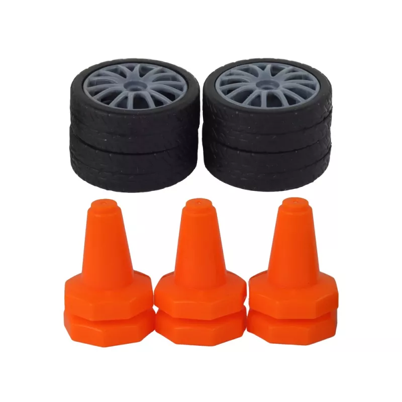 LEAN TOYS nuotoliniu valdymu sportinis automobilis R/C 1:24 juodas su keičiamais ratais