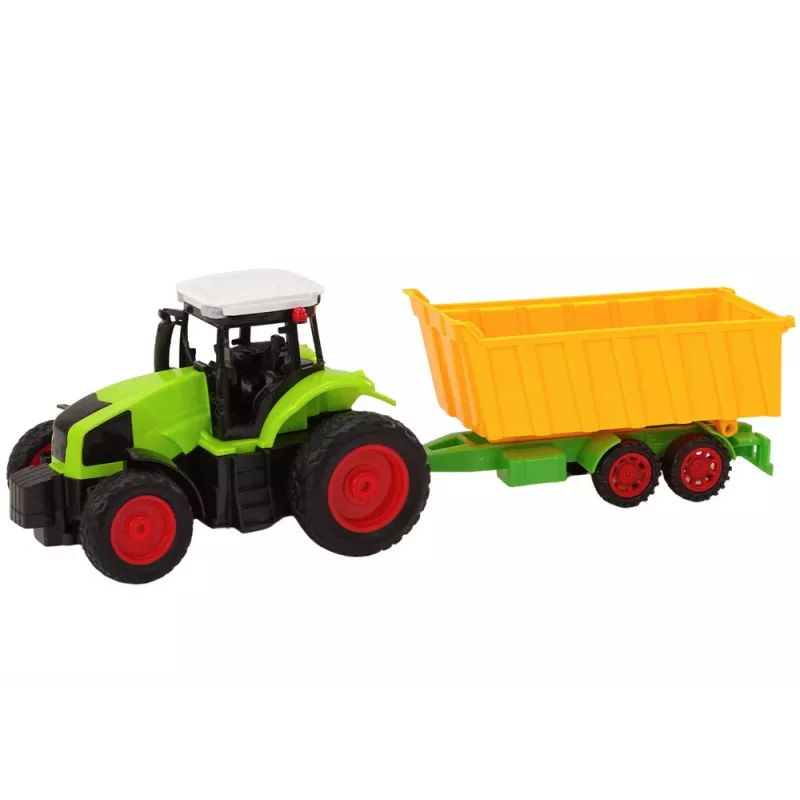 LEAN TOYS nuotoliniu valdymu traktorius su priekaba RC 1:16 žalias