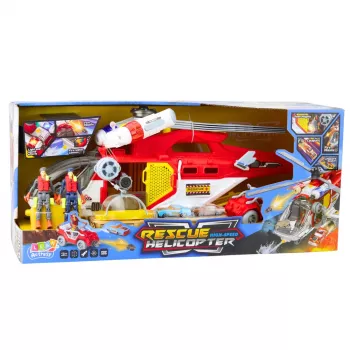 LEAN TOYS Gelbėjimo sraigtasparnis su priedais, šviesomis ir garsais