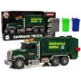 LEAN TOYS Šiukšliavežis su konteineriais Tamsiai Žalia su Garsu ir Šviesomis