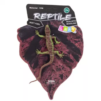 LEAN TOYS Smėlinis driežas – guminė figūrėlė, tampri, realistinė, 15 cm
