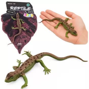 LEAN TOYS Smėlinis driežas – guminė figūrėlė, tampri, realistinė, 15 cm