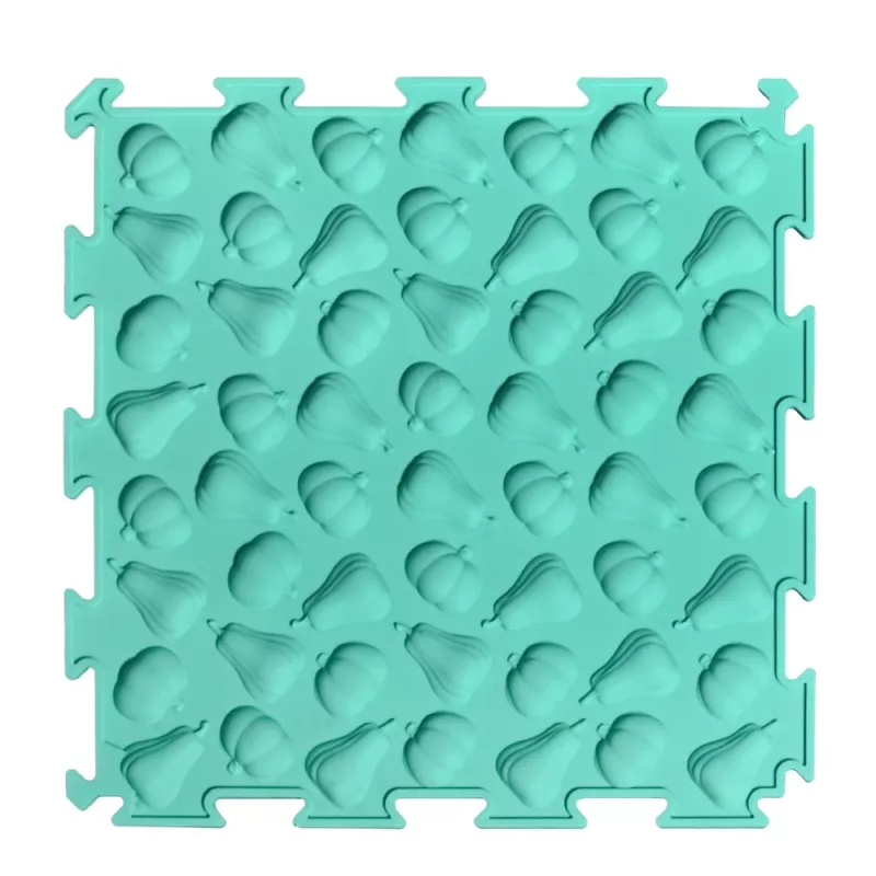 LEAN TOYS Sensorinių takelių dėlionės plytelės, įvairių struktūrų ir spalvų, 24,5 cm, 10 vnt.