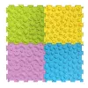 LEAN TOYS Sensorinių takelių dėlionės plytelės, įvairių struktūrų ir spalvų, 24,5 cm, 10 vnt.