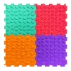 LEAN TOYS Sensorinių takelių dėlionės plytelės, įvairių struktūrų ir spalvų, 24,5 cm, 10 vnt.