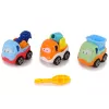 LEAN TOYS 3 statybinių mašinų rinkinys su atsuktuvu – betono maišyklė, kranas, savivartis