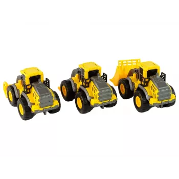 LEAN TOYS Statybinių mašinų rinkinys 3 geltoni modeliai