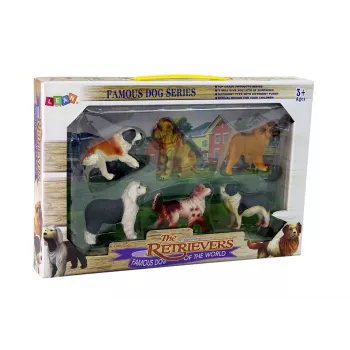 LEAN TOYS Šunų figūrėlių rinkinys „Šunų veislės“ 6 elementai