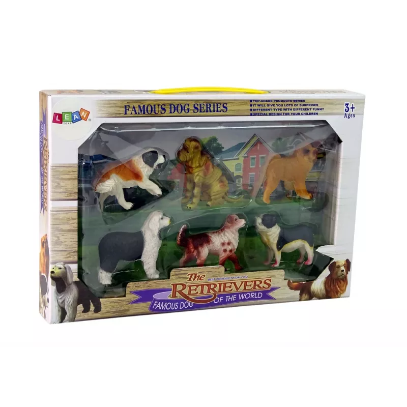 LEAN TOYS Šunų figūrėlių rinkinys „Šunų veislės“ 6 elementai