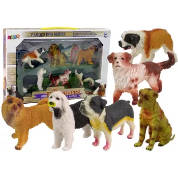 LEAN TOYS Šunų figūrėlių rinkinys „Šunų veislės“ 6 elementai