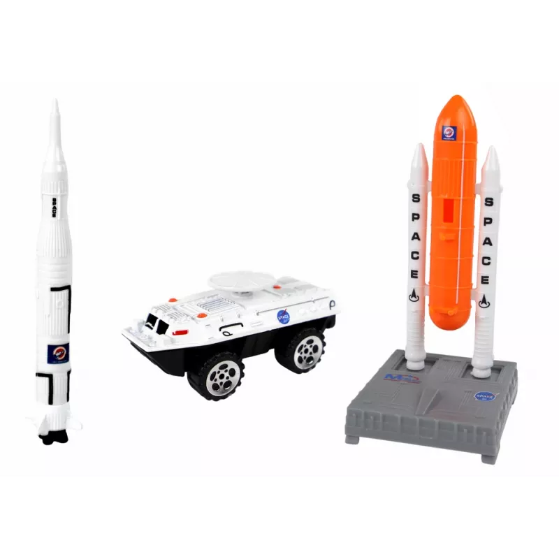 LEAN TOYS Figūrų rinkinys Space Truck Rocket 15 vnt.