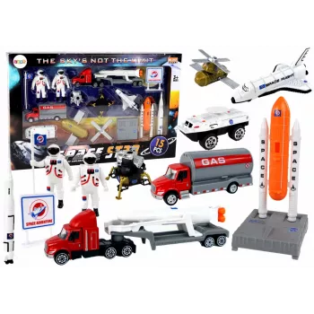 LEAN TOYS Figūrų rinkinys Space Truck Rocket 15 vnt.