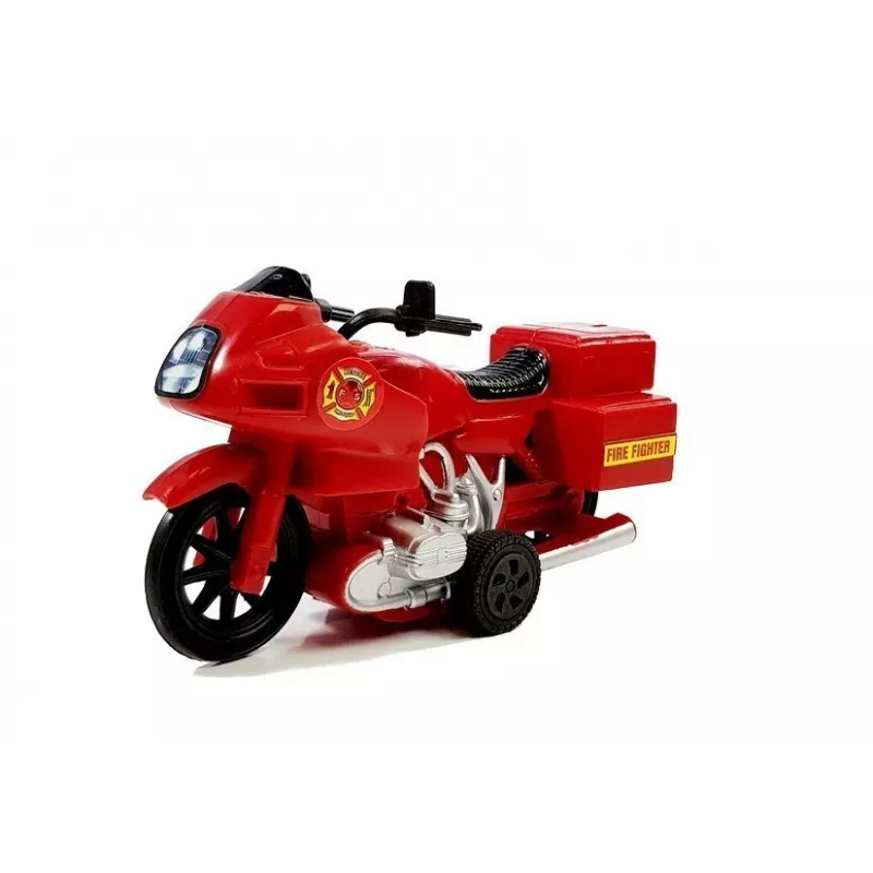 LEAN TOYS Gaisrinės transporto priemonių rinkinys: automobilis, sraigtasparnis, motociklas su šviesos ir garso efektais