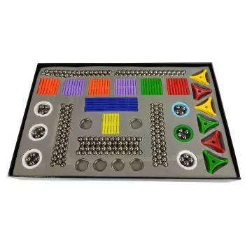 LEAN TOYS Magnastix magnetinių blokelių rinkinys 560 + lenta