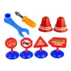 LEAN TOYS Automobilių rinkinys: policija, gaisrinė, autovežis, išardomi automobiliai