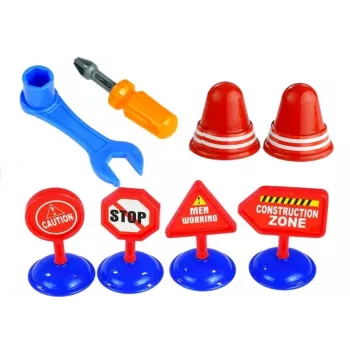 LEAN TOYS Automobilių rinkinys: policija, gaisrinė, autovežis, išardomi automobiliai