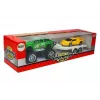 LEAN TOYS Automobilių rinkinys Geltoni sportiniai automobiliai Žali visureigiai su inerciniu mechanizmu