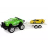 LEAN TOYS Automobilių rinkinys Geltoni sportiniai automobiliai Žali visureigiai su inerciniu mechanizmu
