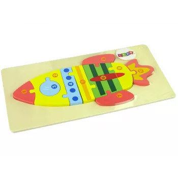LEAN TOYS Medinių dėlionių rinkinys Raketų skaičiai