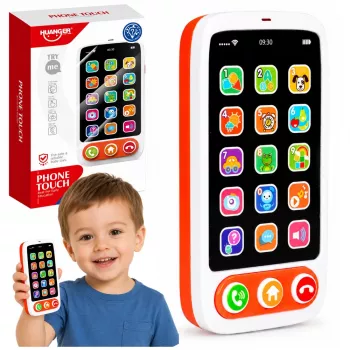 LEAN TOYS Vaikiškas interaktyvus mokomasis telefonas „Smartphone“ su garsais ir šviesomis
